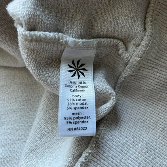 Athleta Citytime Mesh Shoulder Pullover Sweatshirt Size Small Beige Activewear - Picture 5 of 6